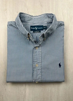 Chemise Ralph Lauren Rayée bleu en coton | Taille XL Homme | logo brodé classic fit, brand: Ralph Lauren, condition: Very good, size: XL, €45.00, €47.95 includes Buyer Protection Pro