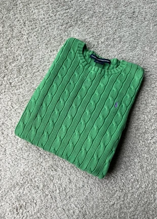 Pull Ralph Lauren Torsadé Slim Fit Col Rond Vert, brand: Ralph Lauren, condition: Very good, size: L / 40 / 12, €55.00, €58.45 includes Buyer Protection Pro