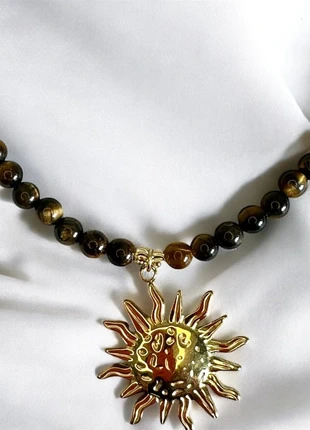 Collier pierres marron & Soleil doré, marca: Boutique Bohéme, estado: Muito bom, €10.00, €11.20 inclui Proteção do Comprador Pro