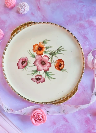 Plat à tarte vintage fleurs Salins, marque: Salins, état: Bon état, 10,00 €, 11,20 € Protection acheteurs incluse