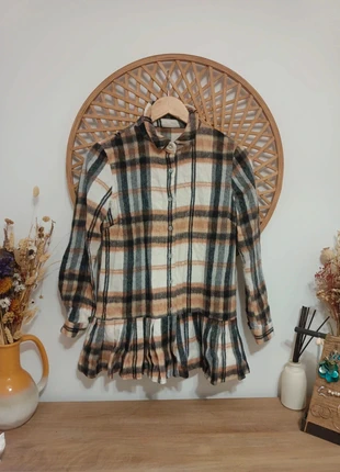 Sobrecamisa de franela check beige brown plaid overshirt retro style, marque: Local, état: Neuf sans étiquette, taille: S / 36 / 8, 13,00 €, 14,35 € Protection acheteurs incluse