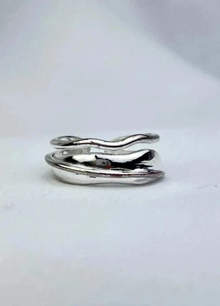 Bague Design Ondulé En Argent Sterling 925 Plaqué, Moderne Et Ouverte, marque: CHROME, état: Très bon état, taille: Ajustable, 8,30 €, 9,42 € Protection acheteurs (Pro) incluse