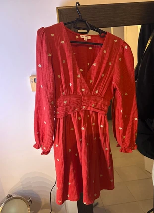 Robe gaze de coton corail/bordeaux S/M, brand: By One, condition: New without tags, size: S / 36 / 8, €8.00, €9.10 includes Buyer Protection