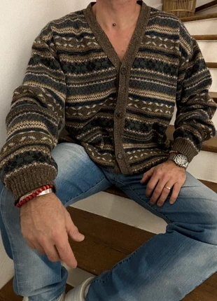 Cardigan vintage What We Want – motif jacquard multicolore XL, brand: what we want, condition: Very good, size: XL, €16.00, €17.50 includes Buyer Protection Pro