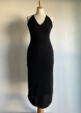Robe longue noire moulante croisé au dos Taille 36 Etam, merk: Etam, staat: Heel goed, maat: S / 36 / 8, € 14,00, € 15,40 inclusief Kopersbescherming