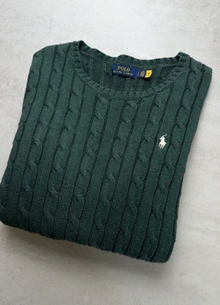Pull vert kaki femme L torsadé en maille cable knit Polo Ralph Lauren taille W134, brand: Polo Ralph Lauren, condition: Very good, size: L / 40 / 12, €62.00, €65.80 includes Buyer Protection