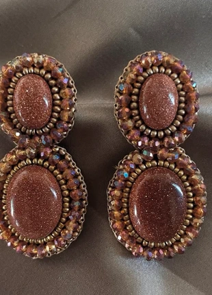 Statement oorbellen cognac goud, merk: Ornamentials, staat: Nieuw met prijskaartje, € 20,00, € 21,70 inclusief Kopersbescherming