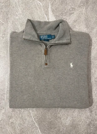 1/4 zip Ralph Lauren pull col camionneur gris moyen (a169, marque: Ralph Lauren, état: Très bon état, taille: XL, 60,00 €, 63,70 € Protection acheteurs incluse