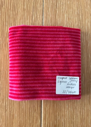 Coupon de tissu velours jersey à lignes fuchsias et rouges, marque: TISSU, état: Très bon état, 2,99 €, 3,84 € Protection acheteurs incluse