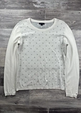 Pull à pois gris Tommy Hilfiger Blanc taille M, marque: Tommy Hilfiger, état: Satisfaisant, taille: M / 38 / 10, 1,00 €, 1,75 € Protection acheteurs (Pro) incluse