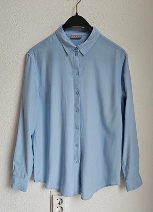 Klassieke babyblauwe blouse – maat 44 - oversized model, merk: Canda, staat: Heel goed, maat: XXL / 44 / 16, € 3,00, € 3,85 inclusief Kopersbescherming