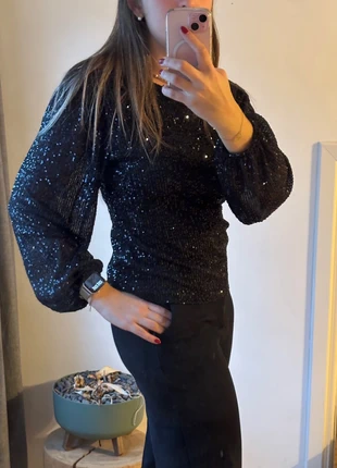 Blouse sequins Easyclothes M réversible, brillante, fêtes, marque: Easy Clothes, état: Très bon état, taille: M / 38 / 10, 35,00 €, 37,45 € Protection acheteurs incluse