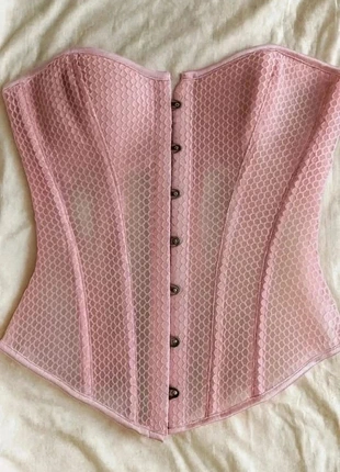 Corset rose en mesh façon dentelle, brand: Sweetbloom, condition: Very good, size: XS / 34 / 6, €26.99, €29.04 includes Buyer Protection