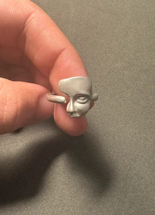 Bague y2k vintage visage original, marque: CHROME, état: Satisfaisant, taille: Ajustable, 10,00 €, 11,20 € Protection acheteurs incluse