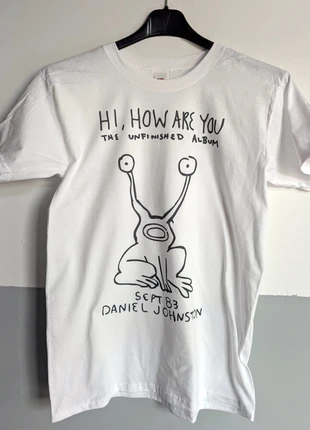 T-shirt bianca | Daniel Johnston- Hi, How Are You, état: Très bon état, taille: M, 13,00 €, 14,35 € Protection acheteurs (Pro) incluse