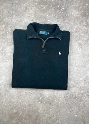 Half-zip 1/4 Zip Pull Col Camionneur Ralph Lauren Taille M Homme Noir Logo Brodé Blanc Coton #V12, marque: Ralph Lauren, état: Très bon état, taille: M, 70,00 €, 74,20 € Protection acheteurs (Pro) incluse