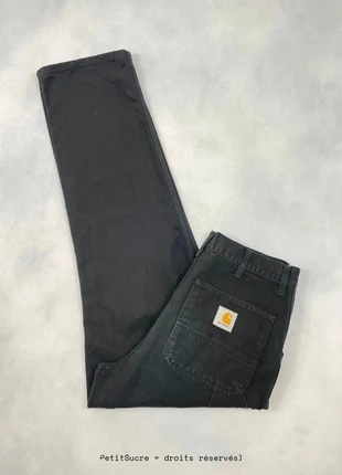 Jean Carhartt wip Noir Single Knee Pant Large Baggy Carpenter Denim - Taille M w31 #1800, marca: Carhartt, estado: Muito bom, tamanho: PT 40 | W31, €49.00, €52.15 inclui Proteção do Comprador Pro