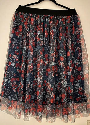 Jupe mi longue à motif fleurs, état: Neuf sans étiquette, taille: XL / 42 / 14, 7,00 €, 8,05 € Protection acheteurs incluse