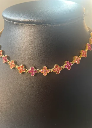Collier Fleur Rose & Fuchsia- Brillance Unique-Édition élégance, zustand: Neu, mit Etikett, 20,00 €, 21,70 € beinhaltet Vinted-Käuferschutz Pro