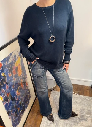 Pul oversize bleu marine Brandy Melville, merk: Brandy Melville, staat: Heel goed, maat: Universele maat, € 24,00, € 25,90 inclusief Kopersbescherming