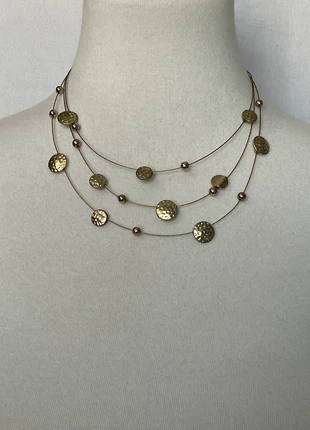 gold tone multilayered necklace, condition: Good, $9.00, $10.15 includes Buyer Protection