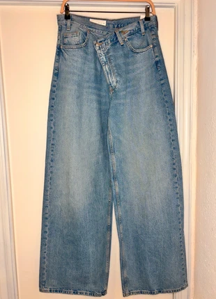 The Crossed Waist Wide Leg Denim - Jeans - Zara (40), marca: Zara, estado: Novo com etiquetas, tamanho: L / 40 / 12, €45.00, €47.95 inclui Proteção do Comprador