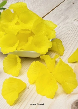 Perles fleurs Pois Papillon Jaune Canari, 18 mm *40pcs* acrylique givré pour bijoux et DIY, condizioni: Ottime, €2.99, €3.84 include la Protezione acquisti Pro