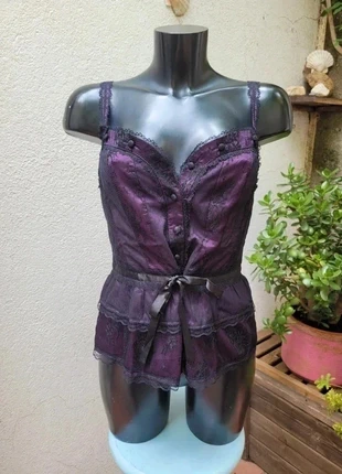Top Corset violet à dentelle noir, brand: COQUETTE, condition: Very good, size: M / 38 / 10, €15.00, €16.45 includes Buyer Protection Pro