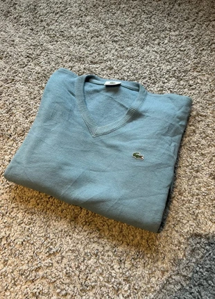 Pull Lacoste bleu clair col V patch coudes logo crocodile taille 3 S/M, marque: Lacoste, état: Bon état, taille: M, 29,99 €, 32,19 € Protection acheteurs incluse