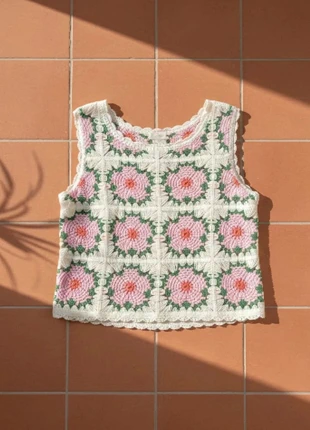 Top crochet fleuri taille S, bohème chic, rétro tendance, brand: novera, condition: Very good, size: S / 36 / 8, €34.99, €37.44 includes Buyer Protection Pro