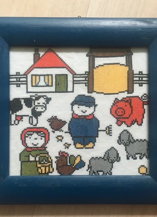 Geborduurd schilderijtje Dick Bruna boerderij, merk: pako, staat: Heel goed, € 15,00, € 16,45 inclusief Kopersbescherming