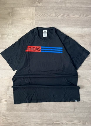 Adidas Black Performance T-Shirt with Red & Blue Stripes Logo Sportswear Gym Tee, marca: adidas, estado: Muy bueno, tamaño: XL, 8,00 €, 9,10 € Protección al comprador incluida