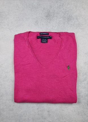 Pull col en V femme Ralph Lauren Sport rose taille L coupe boyfriend logo brodé, brand: Ralph Lauren, condizioni: Ottime, taglia: L / IT 44 / EU 40, €29.00, €31.15 include la Protezione acquisti