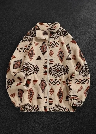 Veste Polaire Zippée - Beige Motif Ethnique Aztèque - Sherpa Cozy - M, marke: Vintage Dressing, zustand: Sehr gut, größe: M, 72,90 €, 77,25 € inklusive Vinted-Käuferschutz