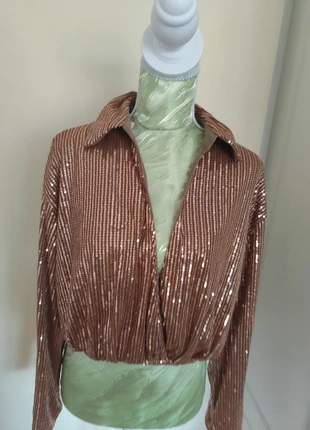 Stunning Sequin wrap top ..new with tags. Great Xmas top, brand: Shein Bae, condition: New with tags, size: M / 38 / 10, €10.99, €12.24 includes Buyer Protection