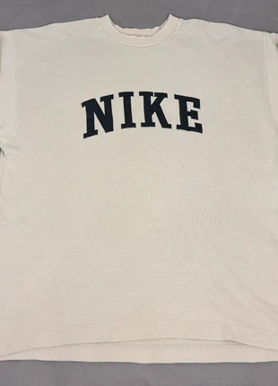 Sweat Nike Spellout Beige Cream Vintage - Style Distressed / Thrashed - Boxy Fit, marque: Nike, état: Satisfaisant, taille: L, 19,00 €, 20,65 € Protection acheteurs incluse