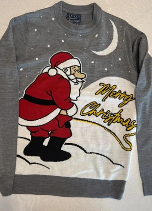 Pull de Noël Humoristique Gris 'Merry Christmas' - Taille M, marke: Seasons Greetings, zustand: Neu, mit Etikett, größe: M, 19,00 €, 20,65 € inklusive Vinted-Käuferschutz
