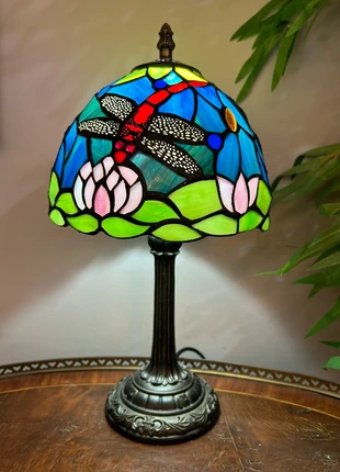 Tafellamp glas in lood Tiffany stijl met libellen Libelles, brand: Art, condizioni: Nuovo senza cartellino, €89.00, €94.15 include la Protezione acquisti Pro