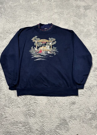 Morning Sun Vintage Sweater Donkerblauw L, merk: Vintage Dressing, staat: Goed, maat: L, € 22,00, € 23,80 inclusief Kopersbescherming