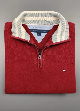 Pull half zip Tommy Hilfiger col camionneur demi zip 1/4 zip 100% coton bordeaux Taille XL, brand: Tommy Hilfiger, condition: Very good, size: XL, €35.00, €37.45 includes Buyer Protection