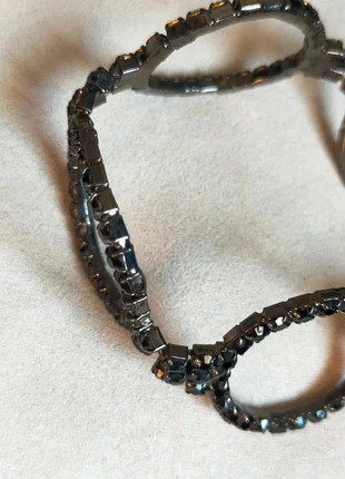 Bracelet vintage cercles noirs strassés – Fermoir clip, marca: Fantaisie vintage, estado: Bom, €11.00, €12.25 inclui Proteção do Comprador Pro