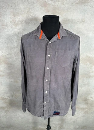 Chemise Vintage En Velours Côtelé / Corduroy Superdry gris moyen col orange taille M, brand: Vintage Dressing, condition: Very good, size: M, €16.00, €17.50 includes Buyer Protection Pro