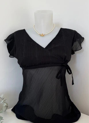 Top femme vintage noeud noir y2k, brand: Vintage Dressing, condition: Very good, size: XXXL / 46 / 18, €23.00, €24.85 includes Buyer Protection
