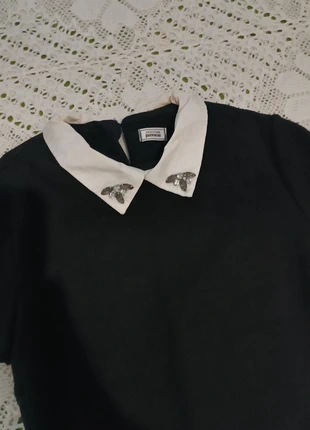 Robe noire col blanc – style Wednesday / preppy chic, brand: Pimkie collection, condition: New without tags, size: M / 38 / 10, €10.00, €11.20 includes Buyer Protection