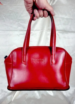 Sac à main rouge small hand bag red leather vintage Y2K 90s quiet luxury effortless minimal, brand: Vintage Chic, condition: Very good, €28.00, €30.10 includes Buyer Protection