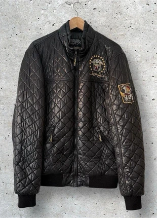 Ed Hardy by Christian Audigier Quilted Bomber Jacket Black Size L Vintage Y2K, brand: Ed Hardy, condition: Good, size: L, £42.00, £44.80 includes Buyer Protection