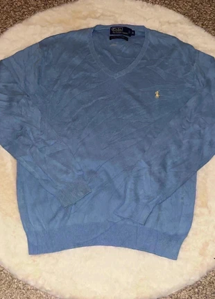Pull léger Ralph Lauren 100% coton Homme bleu col en V 🔵, marque: Ralph Lauren, état: Très bon état, taille: M, 24,00 €, 25,90 € Protection acheteurs incluse