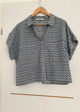 Chemise manches courtes à motifs courte de chez PROMOD, marque: Promod, état: Très bon état, taille: XXXL / 46 / 18, 8,00 €, 9,10 € Protection acheteurs incluse