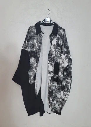 Veste / Surchemise oversize imprimée noir & blanc – style artistique 48 à 54, zustand: Neu, größe: Sonstige, 25,00 €, 26,95 € inklusive Vinted-Käuferschutz