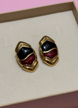 Orecchini Vintage smaltati rosso e nero, marque: Vintage Chic, état: Très bon état, 5,00 €, 5,95 € Protection acheteurs incluse
